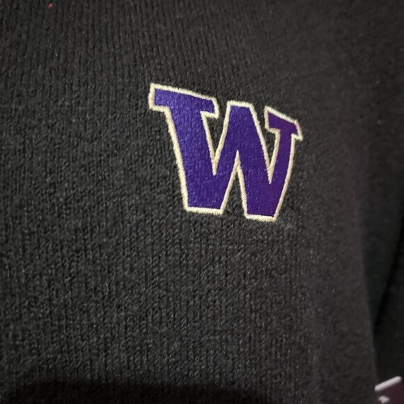 NEW Washington Huskies Colosseum Athletics Black Hoodie Sweater Men's L - Picture 5 of 10
